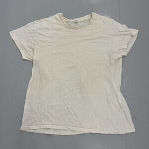 Vintage 60s Hanes White Distressed Blank Cotton T-Shirt